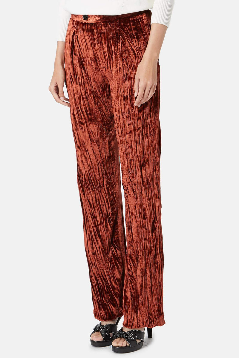 Pantalon effet velours marron glaçé Chloé