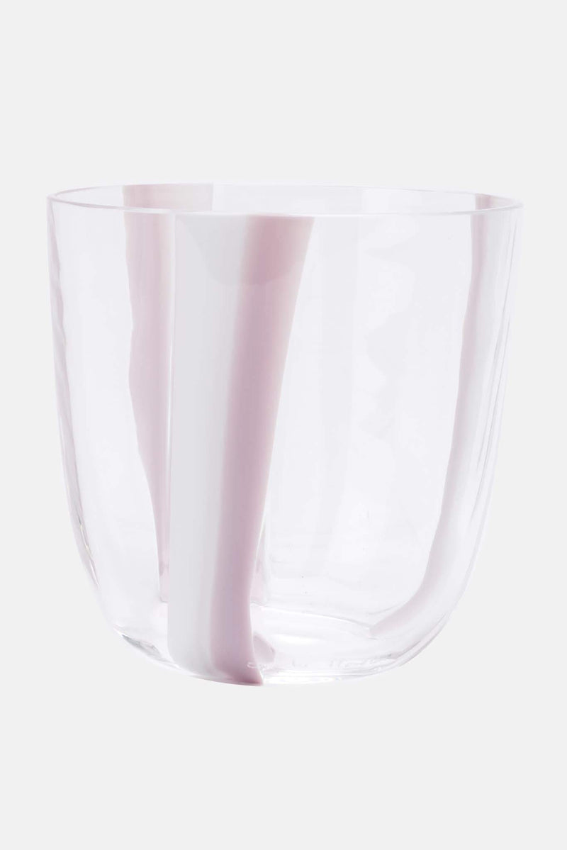 Verre en cristal rose et blanc "Diversi" Carlo Moretti