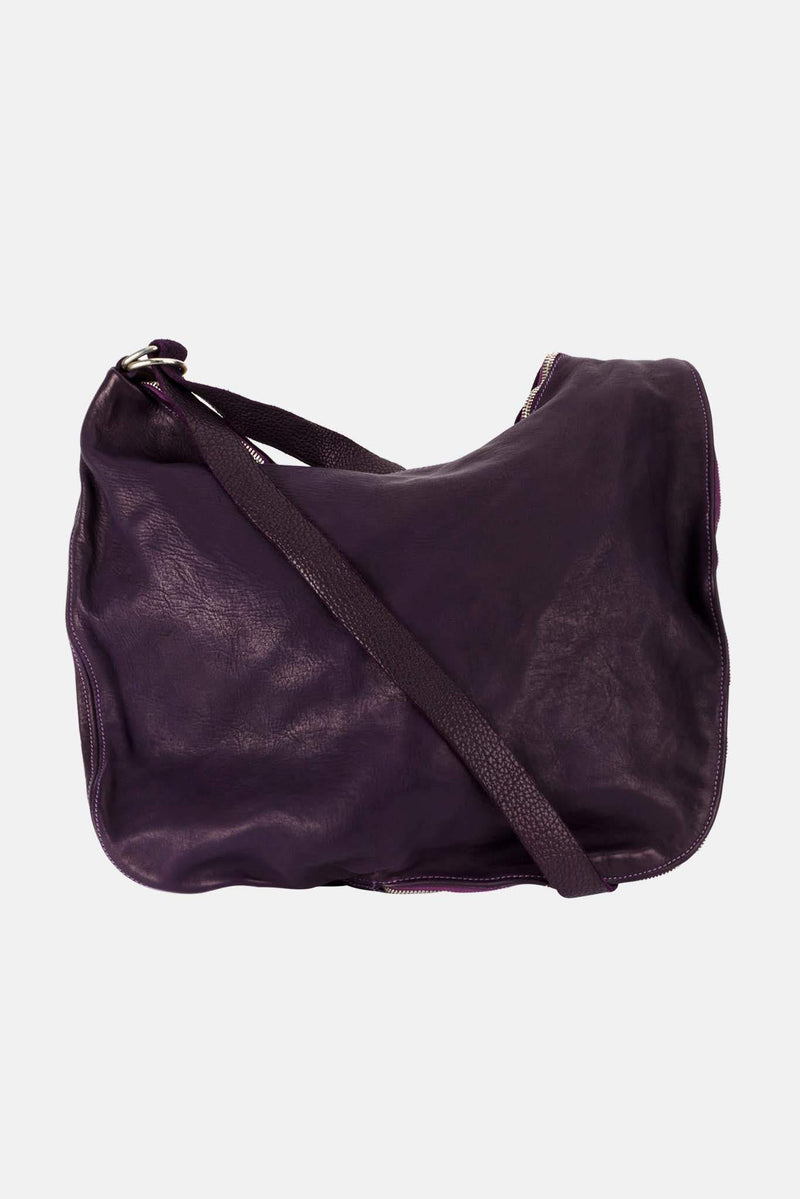 Sac porté épaule en cuir violet Guidi