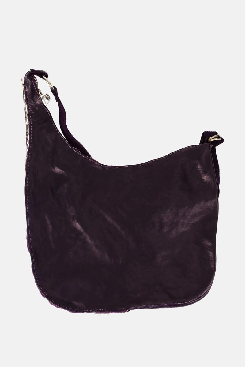 Sac porté épaule en cuir violet Guidi