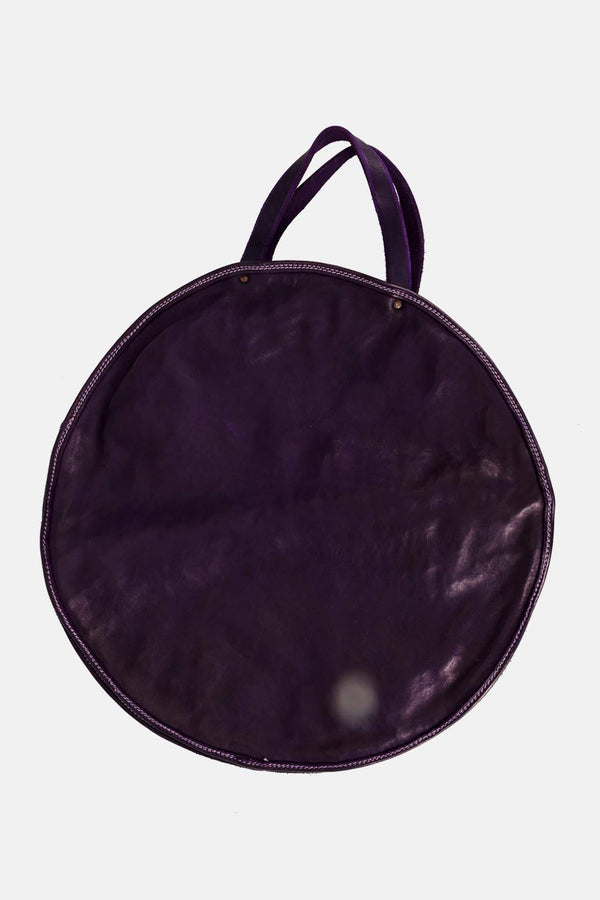 Sac rond en cuir violet Guidi