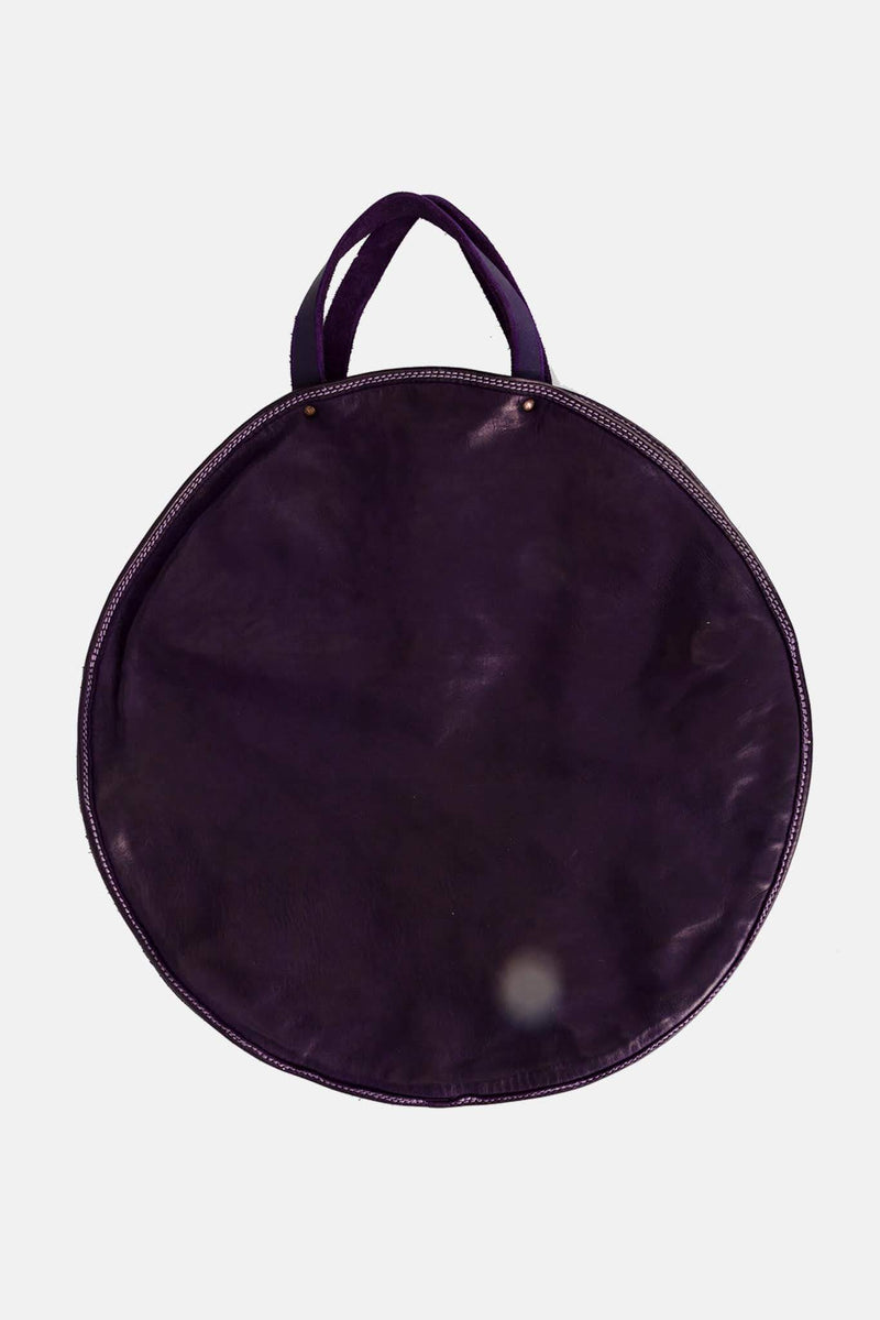 Sac rond en cuir violet Guidi