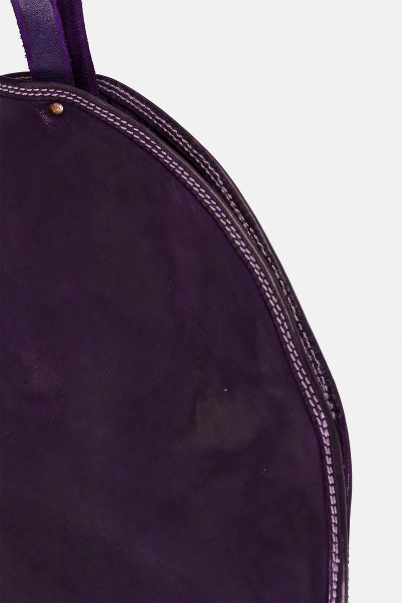 Sac rond en cuir violet Guidi