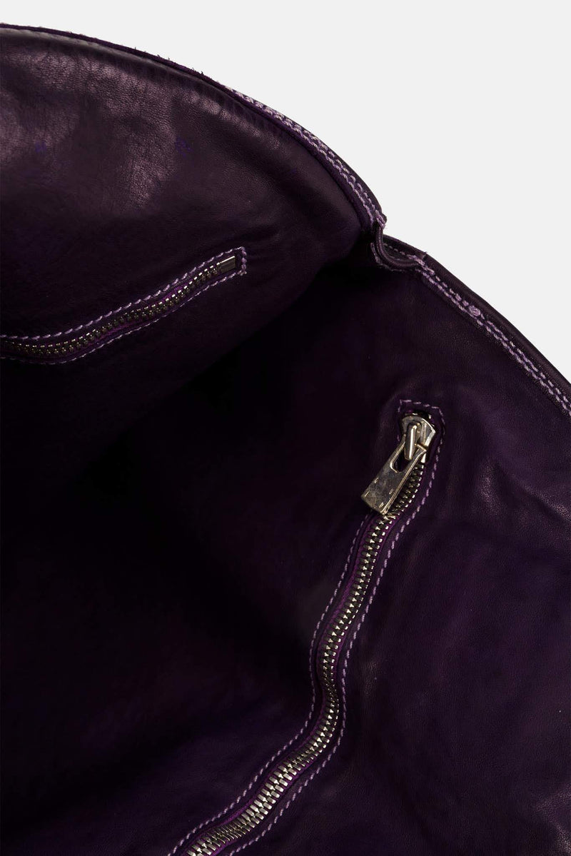 Sac rond en cuir violet Guidi