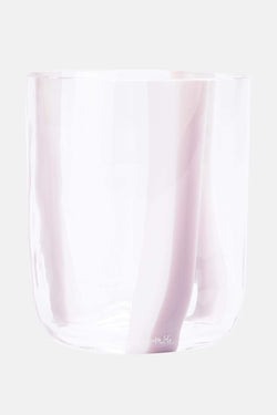 Verre en cristal blanc et rose "Bora" Carlo Moretti