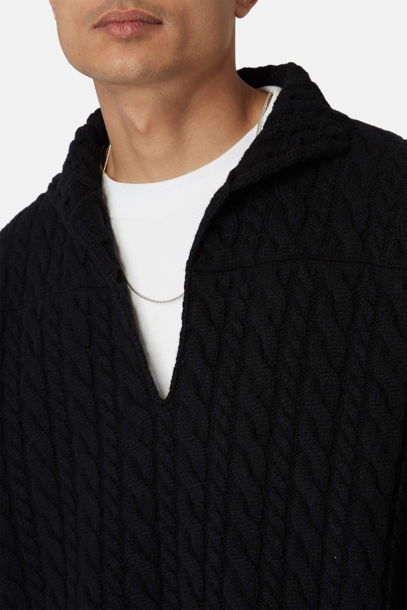 Pull torsadé en laine noir Balenciaga