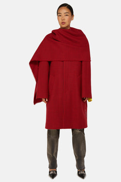 Manteau à motif rouge Balenciaga