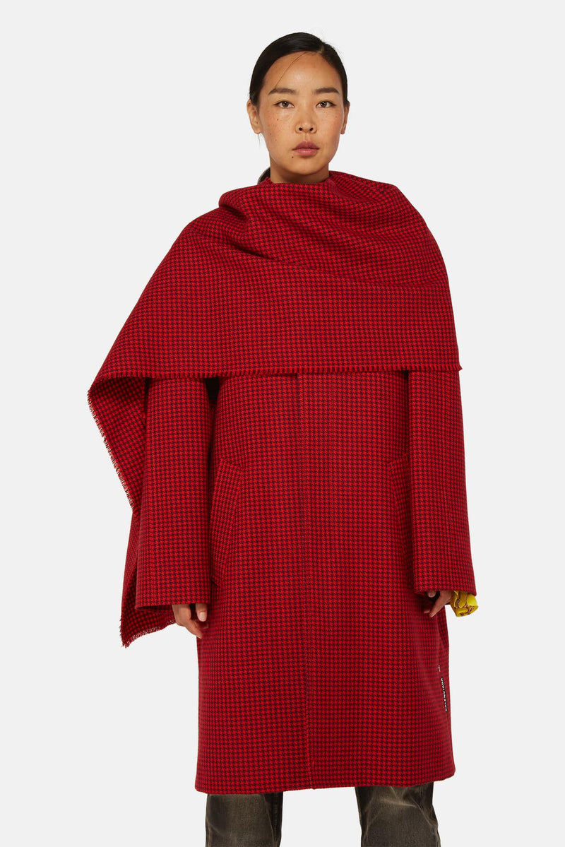 Manteau à motif rouge Balenciaga