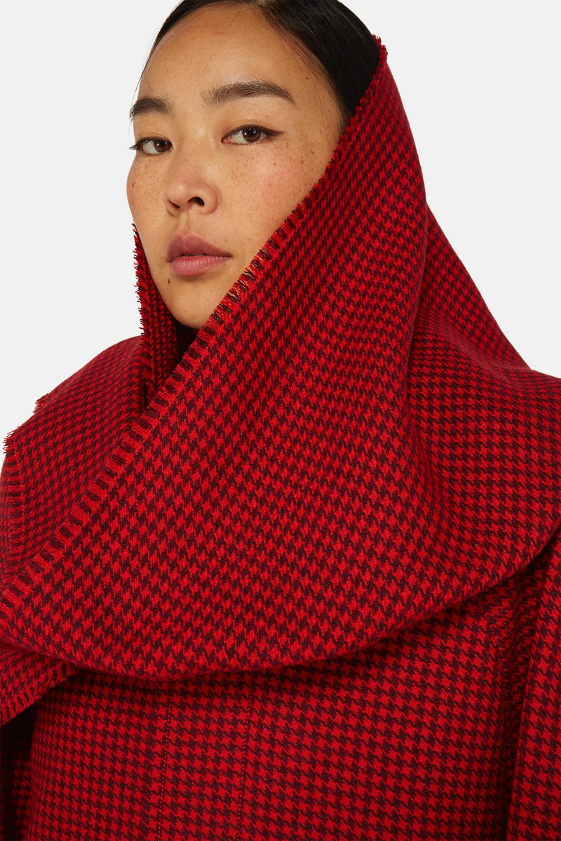 Manteau à motif rouge Balenciaga