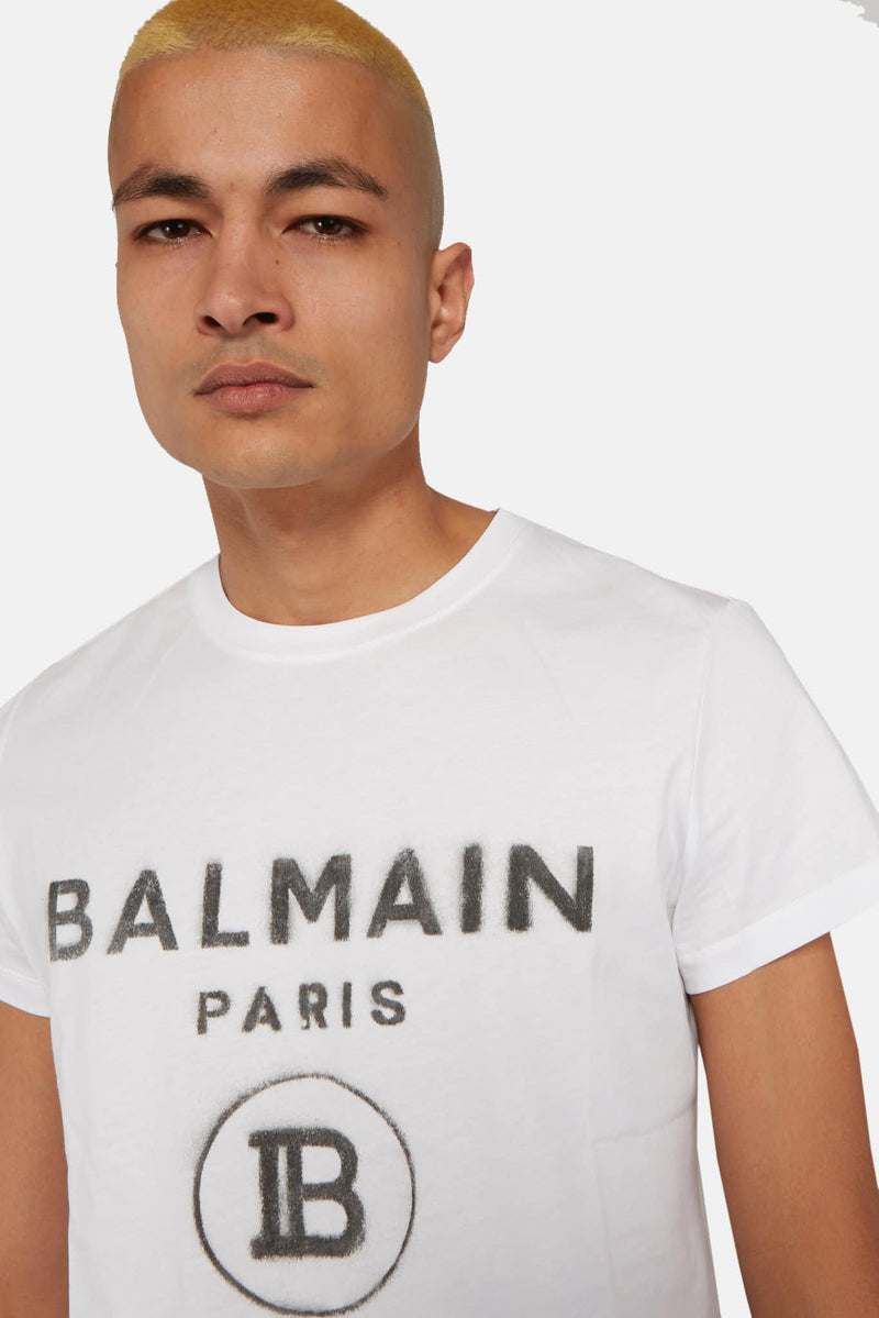 T-shirt à logo blanc Balmain