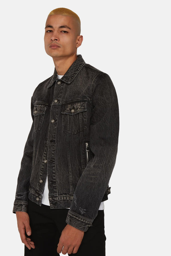 Veste en jeans noire Balmain