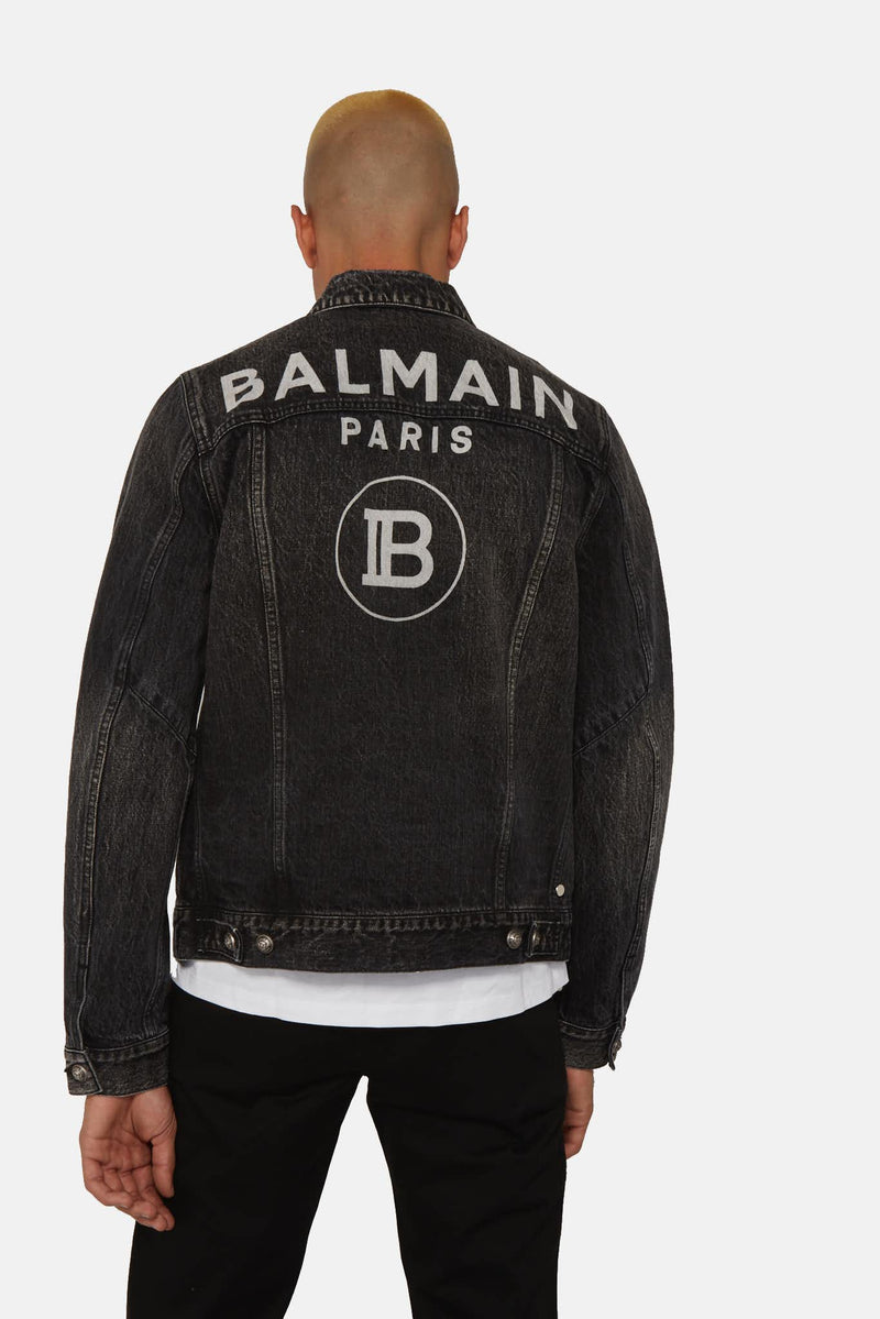 Veste en jeans noire Balmain