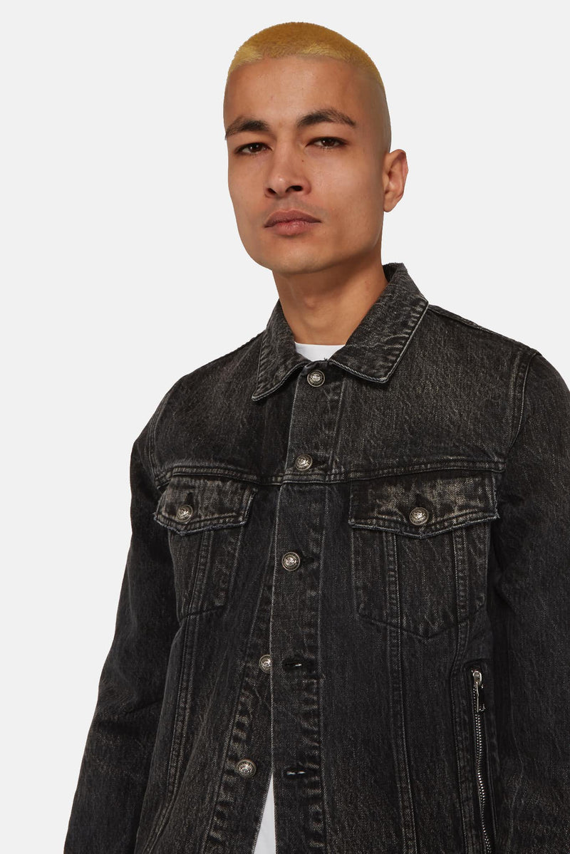 Veste en jeans noire Balmain