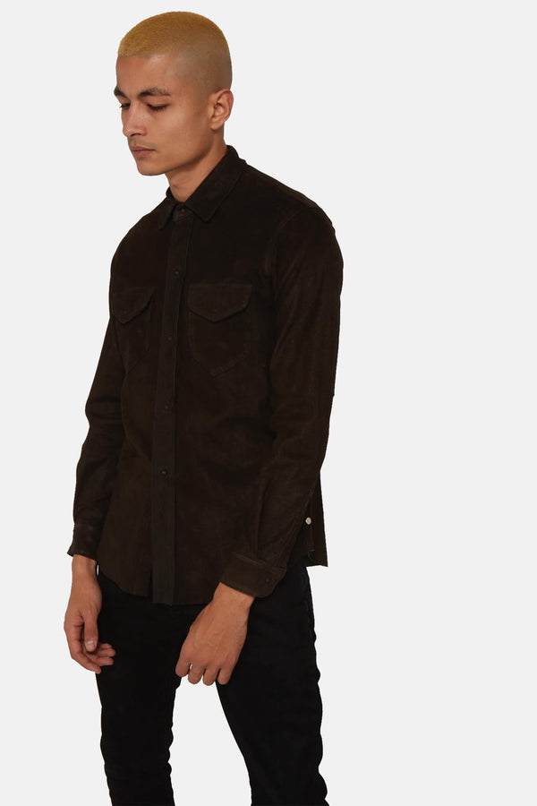 Veste en cuir marron Giorgio Brato