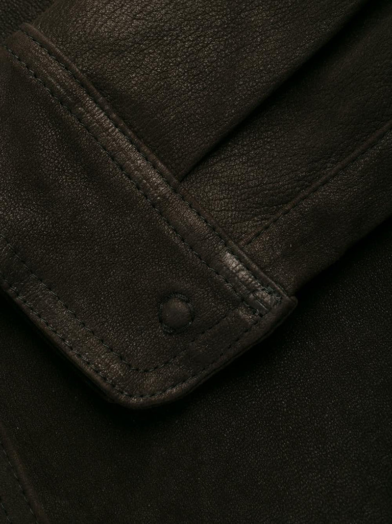 Veste en cuir marron Giorgio Brato