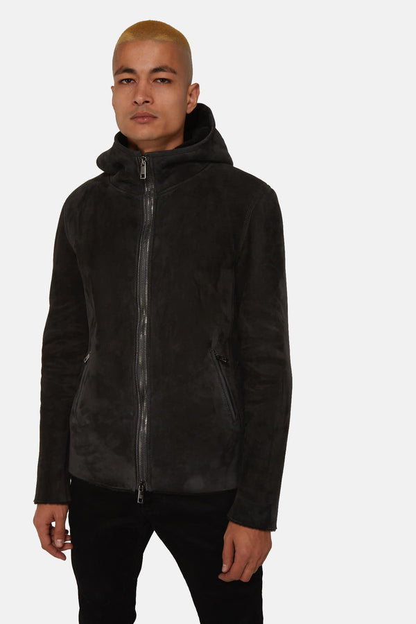 Veste en cuir noire Giorgio Brato