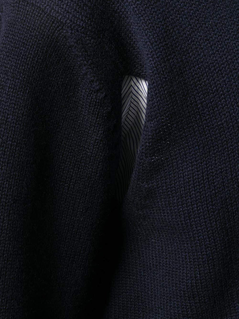 Pull en laine mélangée bleu marine Jil Sander