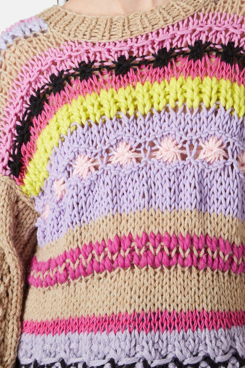 Pull en laine mélangée multicolore Natasha Zinko