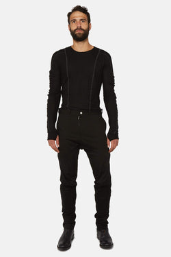 Pantalon noir coupe sarouel Leon Emanuel Blanck