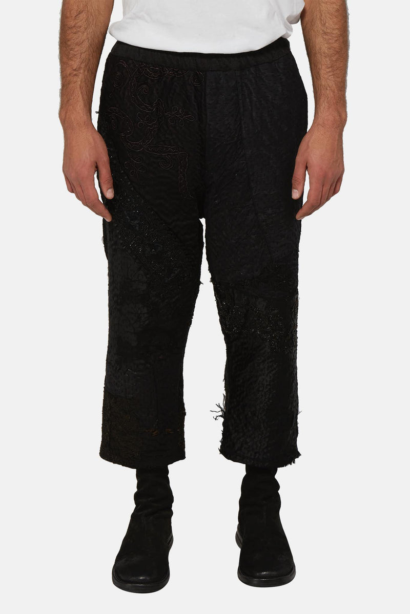 Pantalon noir à design brodé By Walid