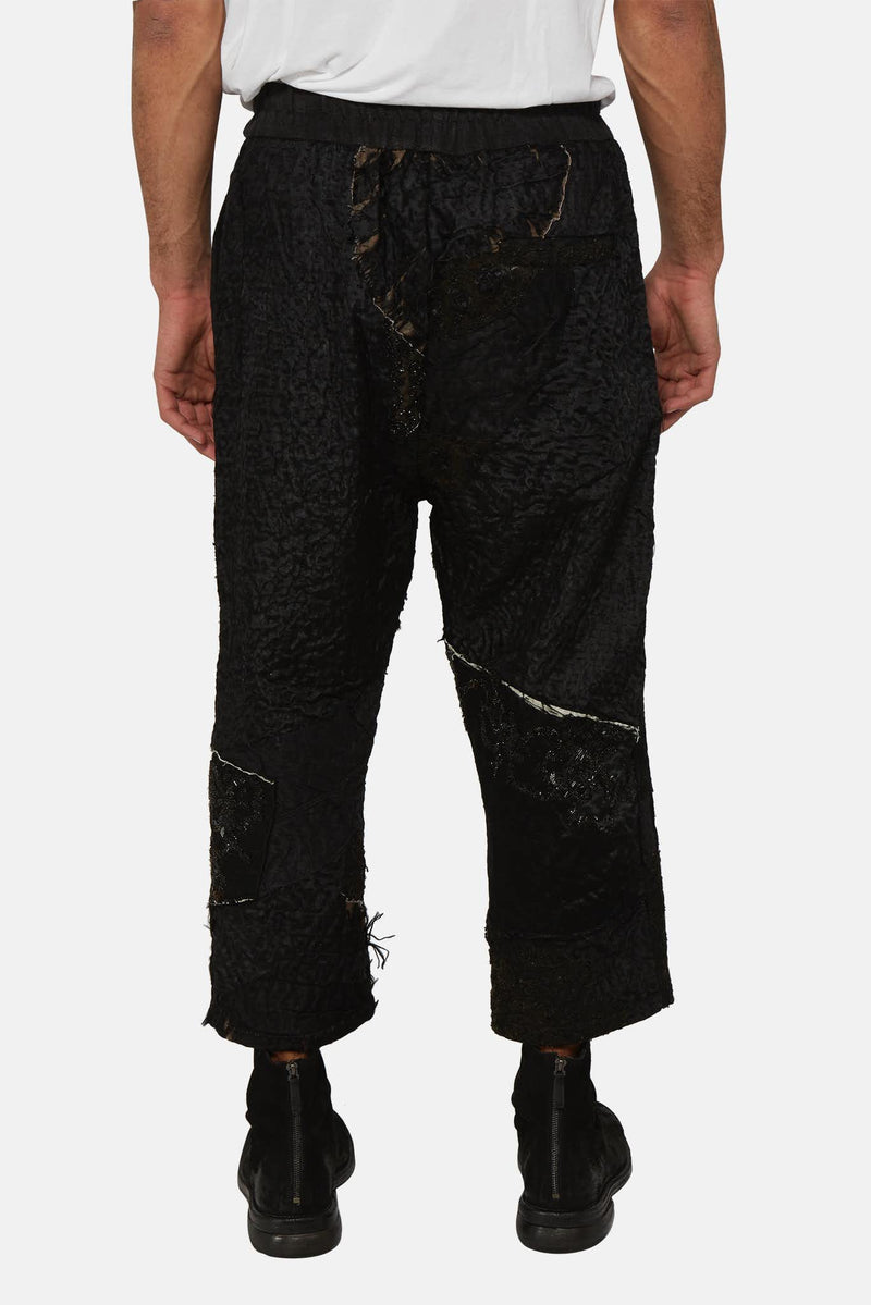 Pantalon noir à design brodé By Walid