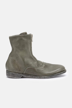 Bottes en cuir gris vert Guidi