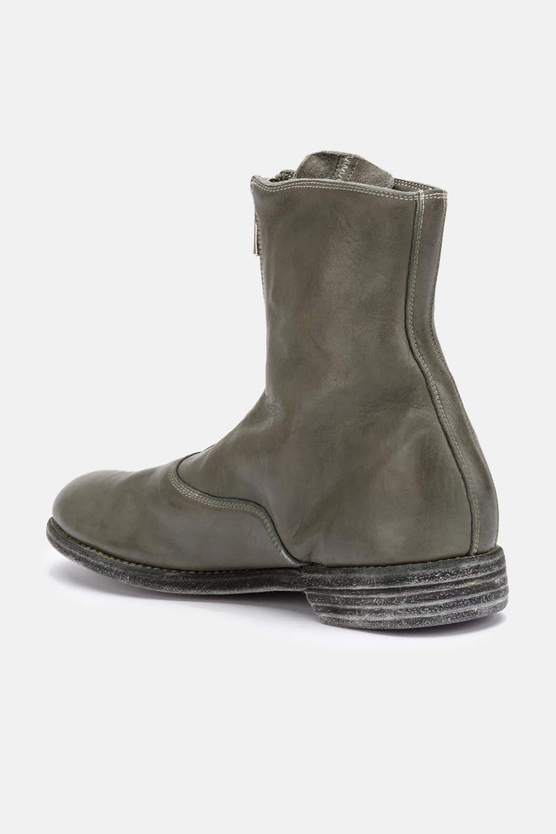 Bottes en cuir gris vert Guidi