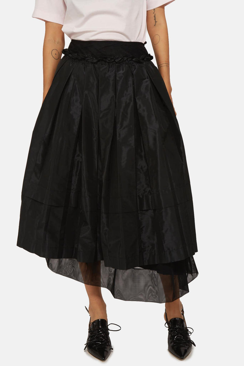 Jupe asymétrique en taffetas noire Simone Rocha