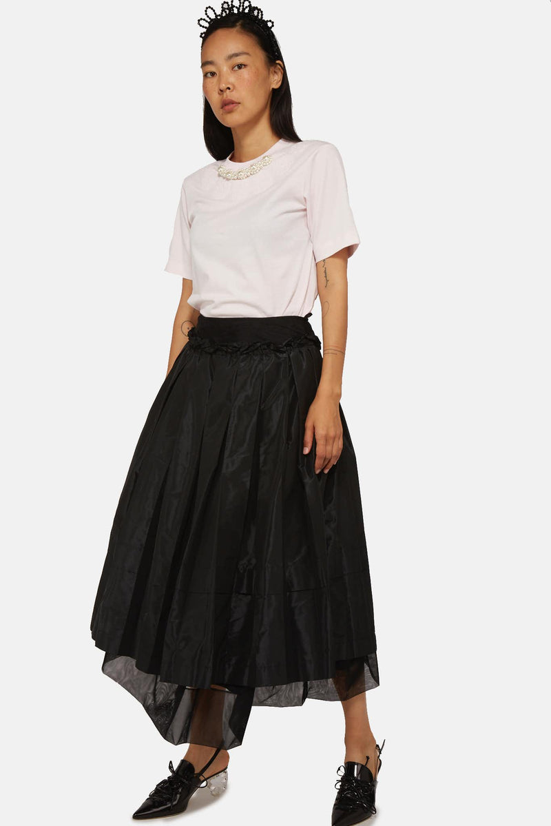 Jupe asymétrique en taffetas noire Simone Rocha