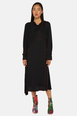 Robe à col V noire Sies Marjan