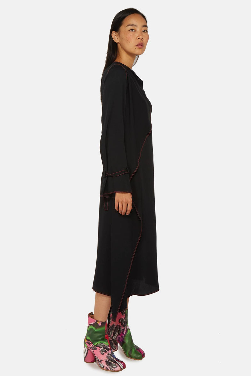 Robe à col V noire Sies Marjan