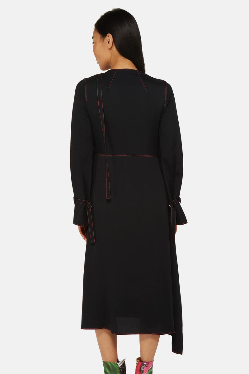 Robe à col V noire Sies Marjan