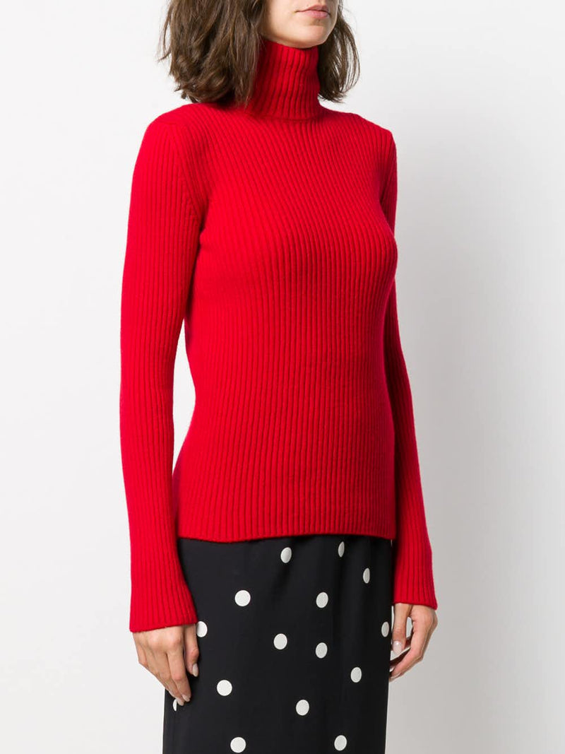 Pull en maille rouge Balenciaga