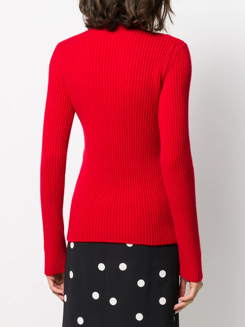 Pull en maille rouge Balenciaga