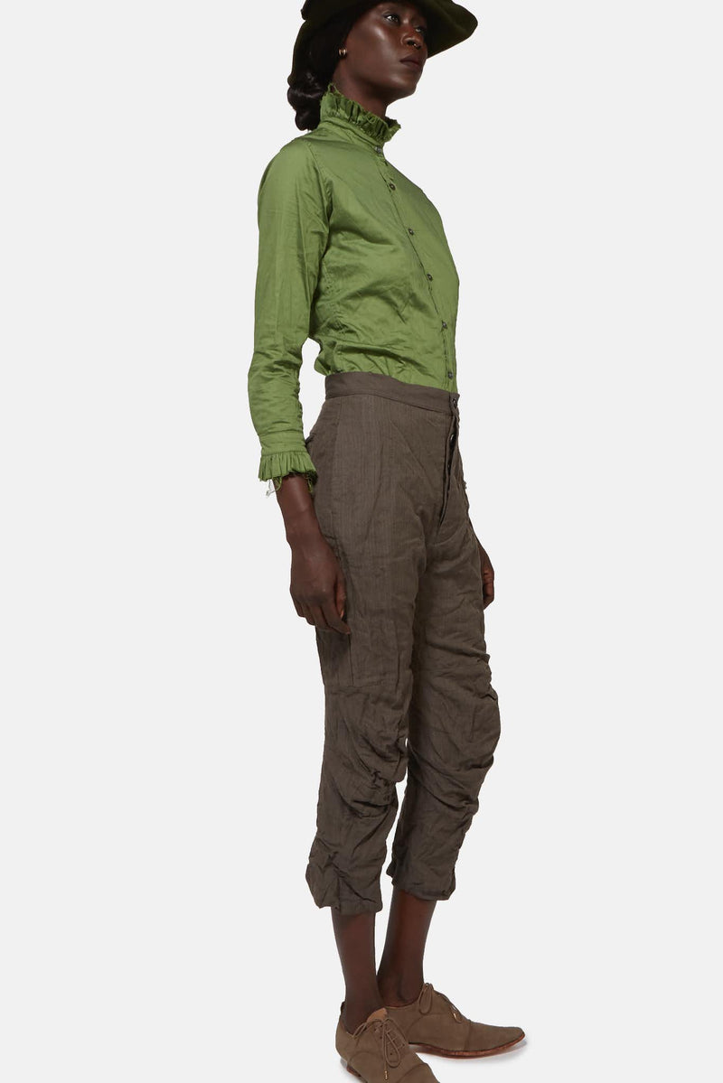 Pantalon en laine mélangée gris Paul Harnden