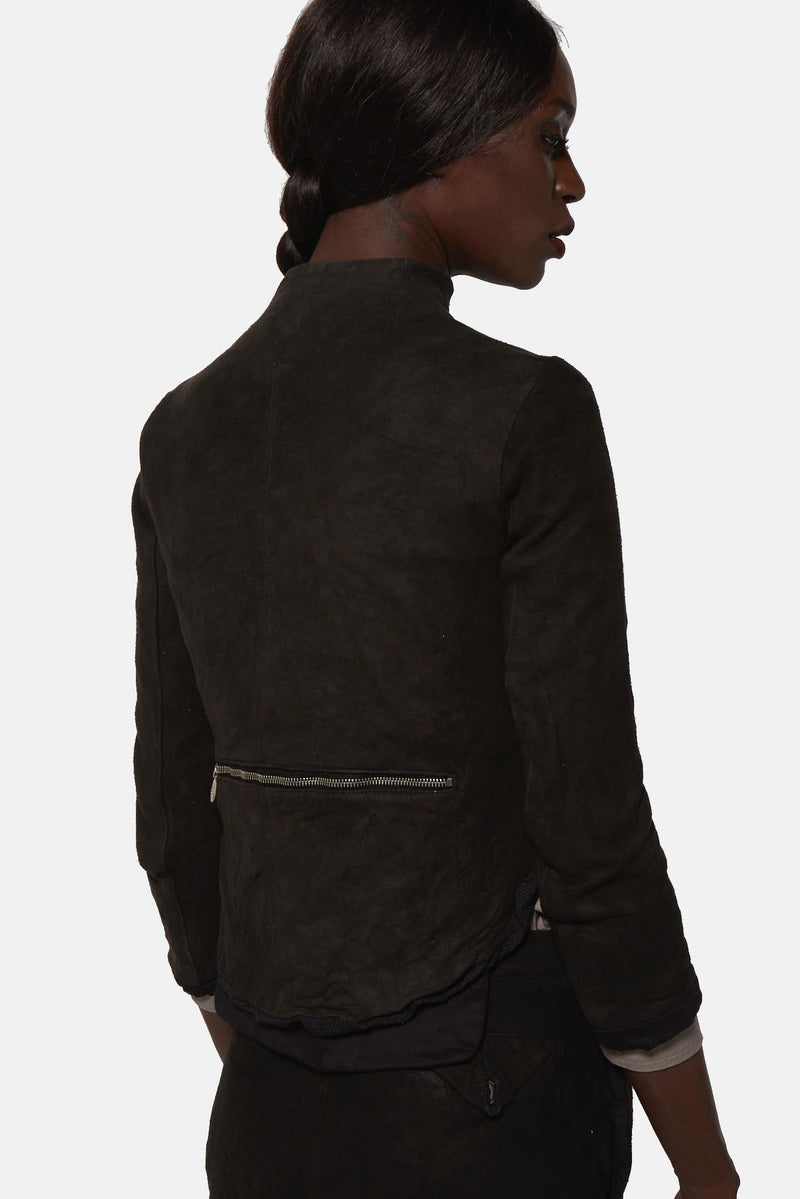 Veste noire en cuir Paul Harnden