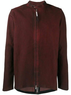 Veste en cuir d'agneau bordeaux "Insensible" Isaac Sellam