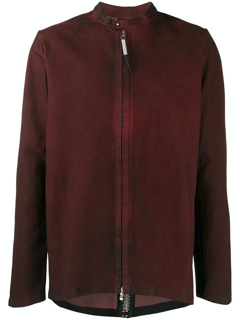 Veste en cuir d'agneau bordeaux "Insensible" Isaac Sellam