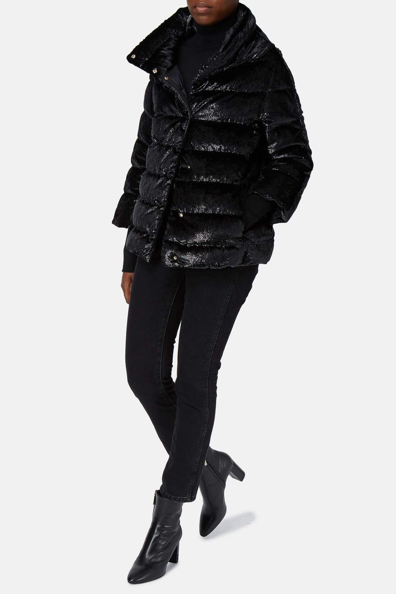 Veste rembourrée pailletée noire Herno