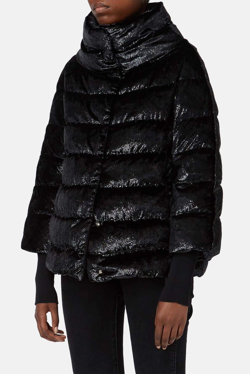 Veste rembourrée pailletée noire Herno