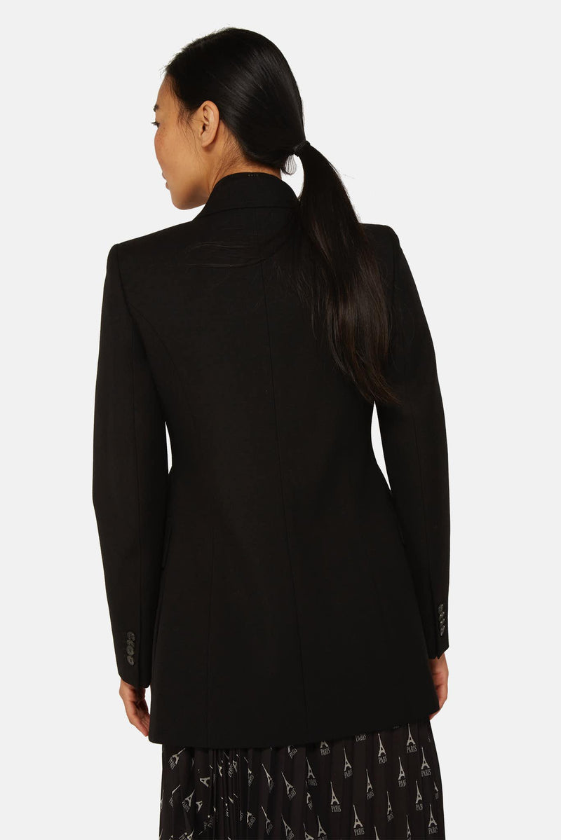 Blazer Hourglass en laine noir Balenciaga