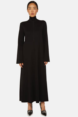 Robe à effet côtelé noire Balenciaga