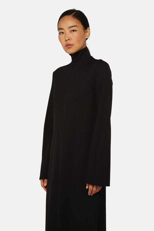 Robe à effet côtelé noire Balenciaga