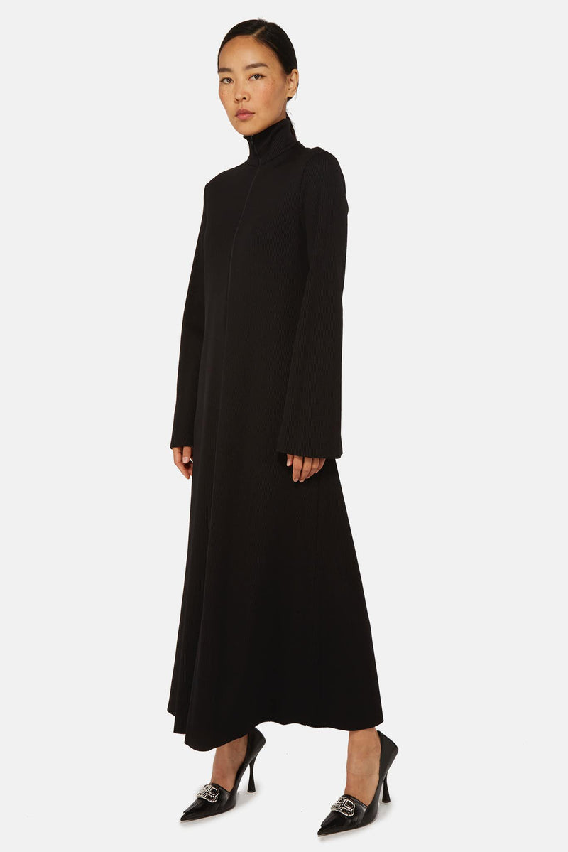 Robe à effet côtelé noire Balenciaga