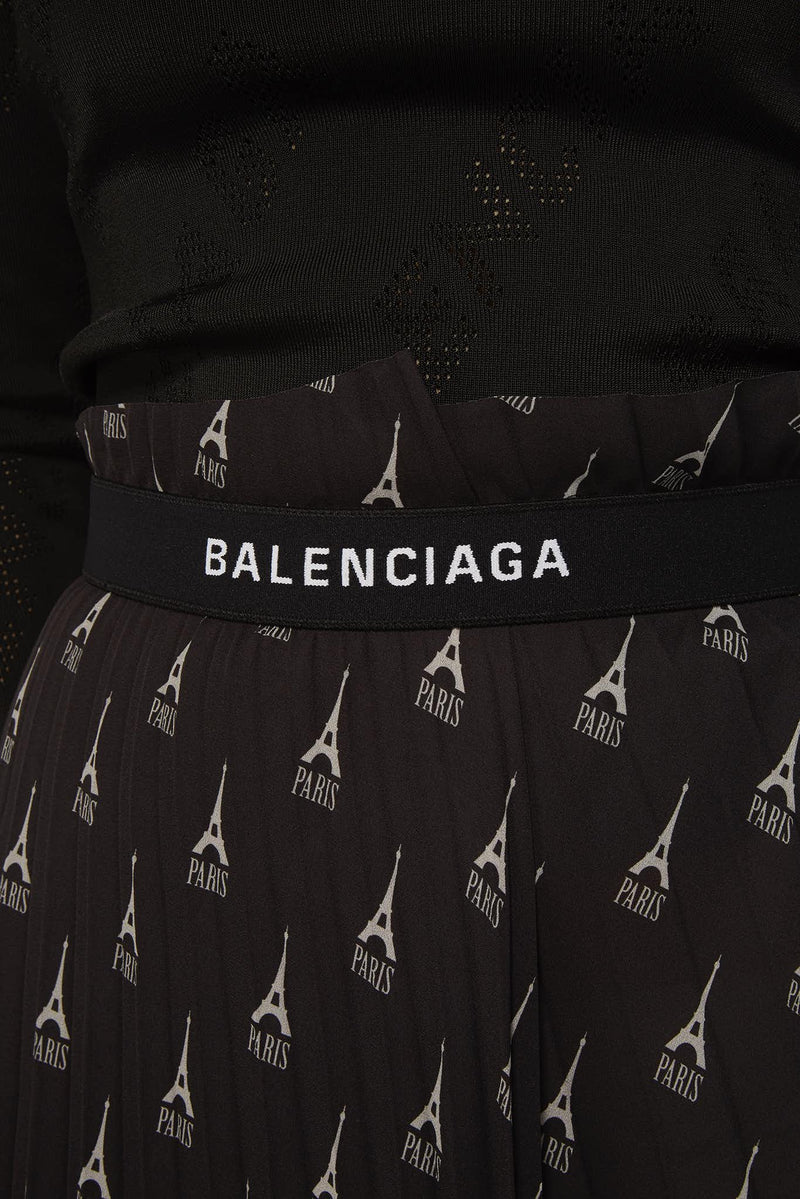 Jupe plissée noire Balenciaga