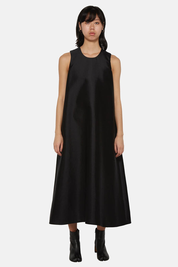 Robe longue en soie noir Melitta Baumeister