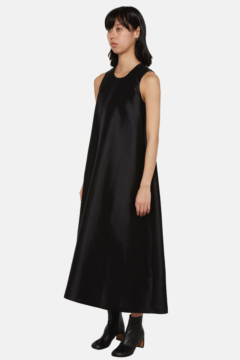 Robe longue en soie noir Melitta Baumeister