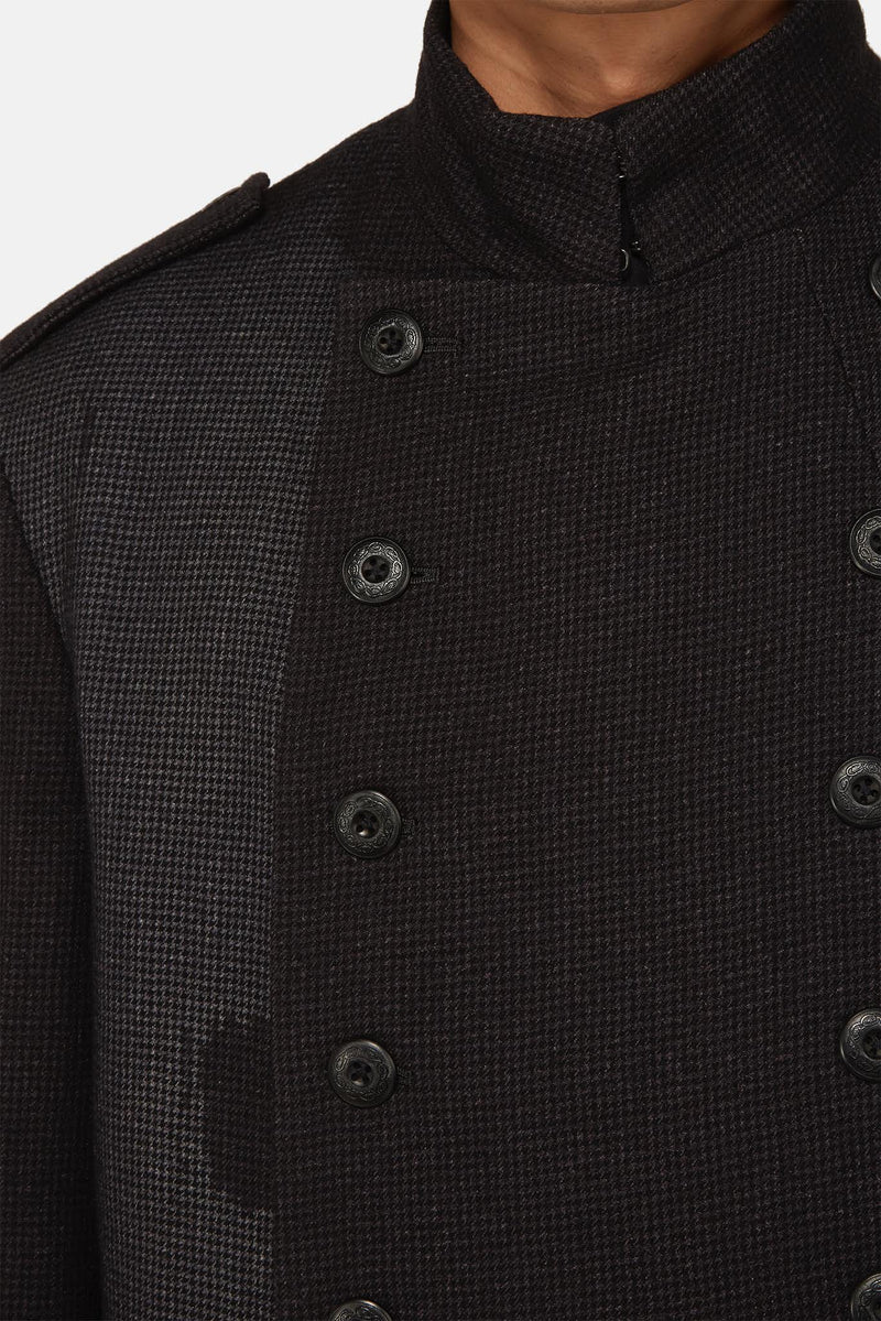 Manteau à boutonnière croisée noir Yohji Yamamoto