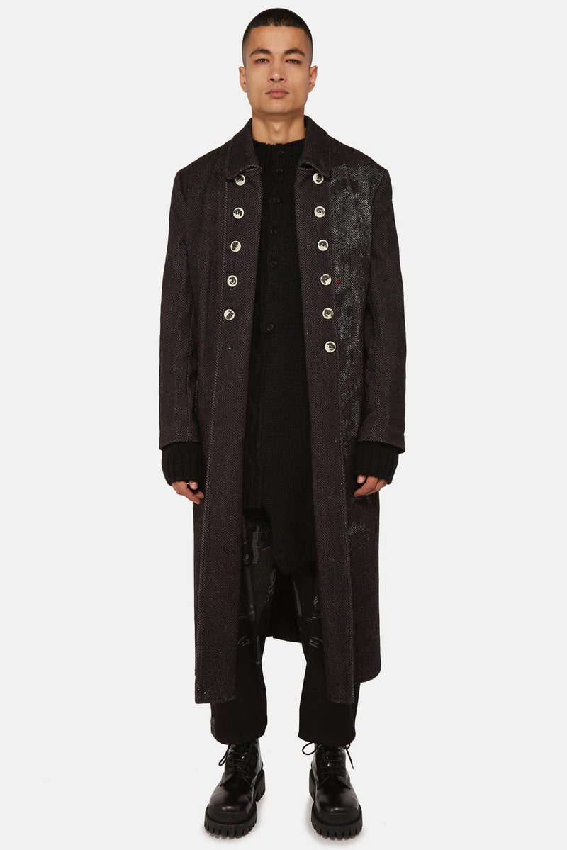 Manteau à boutons décoratifs noir Yohji Yamamoto