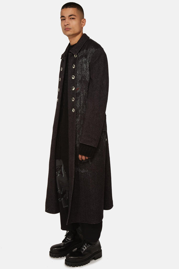 Manteau à boutons décoratifs noir Yohji Yamamoto